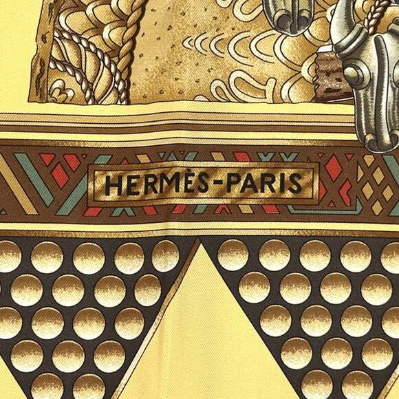 HERMES Yellow Silk Scarf - Picture 3 of 7